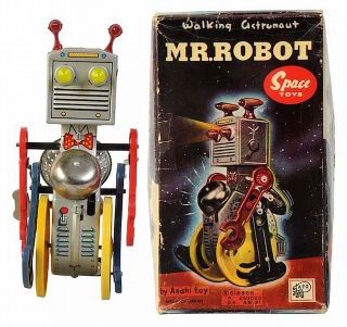 Illustration for article titled 7 Humanoid Toy Robots from the Original Space Age
